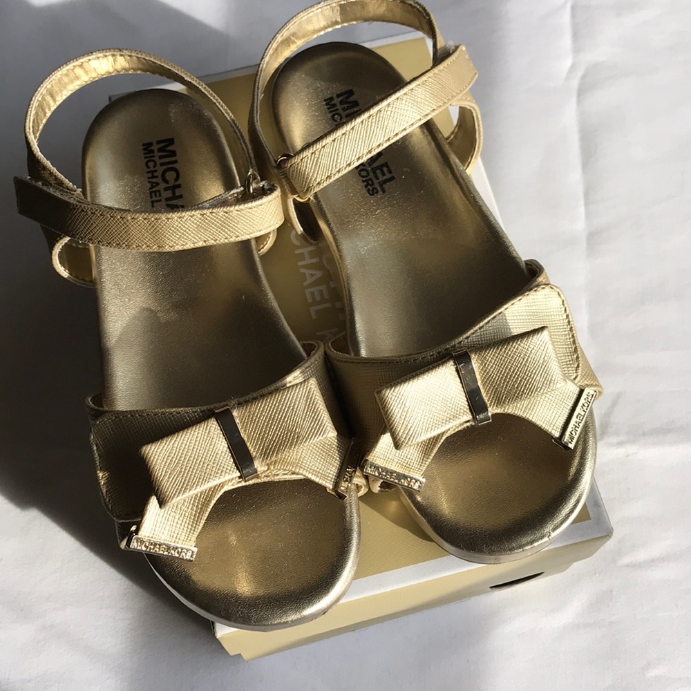 Girls Gold Michael Kors sandals. Size 12